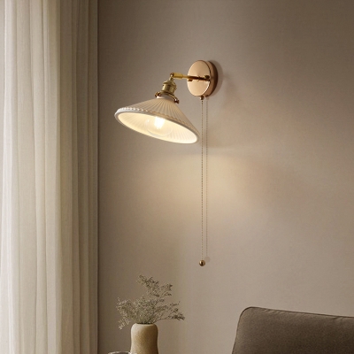 Contemporary Ceramic 1-Light Wall Sconce with LED Lighting for Modern Home Decor