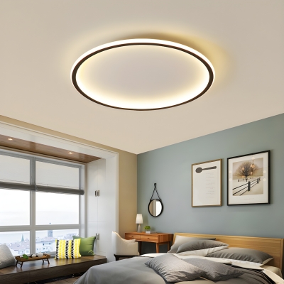 Modern Flush Mount Ceiling Light with Acrylic Shade, LED Bulbs and Metal Material