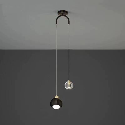 Modern Metal Crystal Pendant with Adjustable Hanging Length for Residential Use