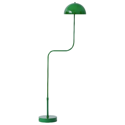 Modern Metal Floor Lamp with Clear Glass Dome Shade and Foot Switch