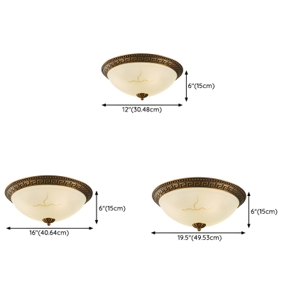 Silver Metal Modern LED Flush Mount Ceiling Light with Glass Shade and 3 Color Light
