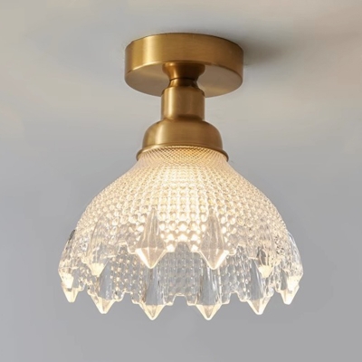 Unique Downlit Modern Close-to-Ceiling Light with Glass Shade for American Women