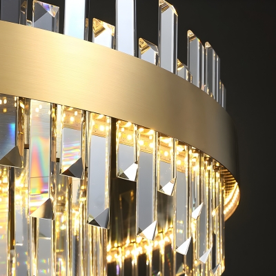 Elegant Gold Crystal LED Chandelier with Adjustable Hanging Length