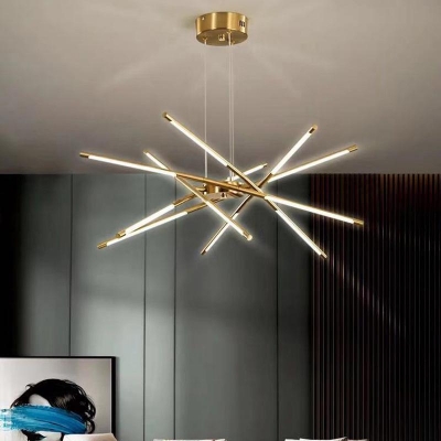 Modern Metal Chandeliers LED Bulbs Adjustable Hanging Length for Residential Use