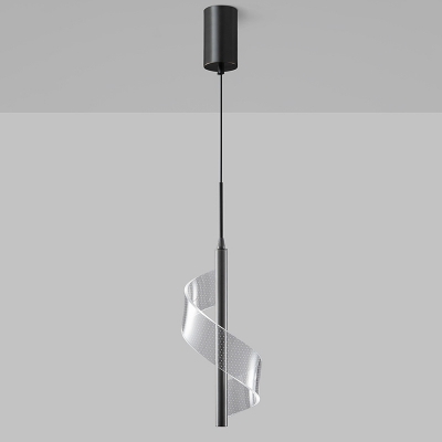 Modern Metal Pendant with Adjustable Hanging Length and Acrylic Shade in Warm/White/Neutral Light