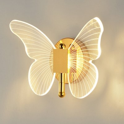 Modern Metal Wall Sconce with Clear Acrylic Shade and Dimming LED Bulb