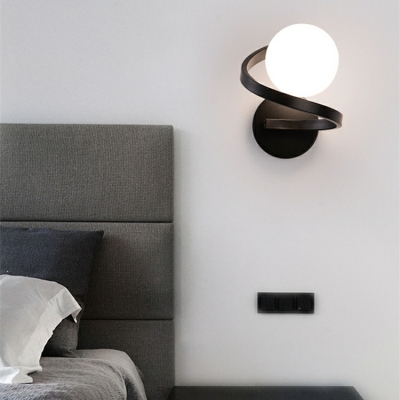 Stylish Wall Sconce with Metal Material and Glass Shade for Home Use