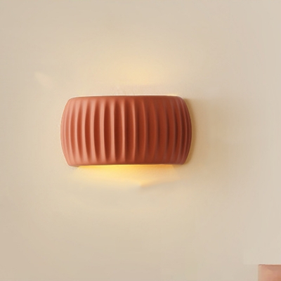 Minimalist Modern Resin Shade 1-Light Iron Wall Sconce with Decorative Bi-pin Glass Shade