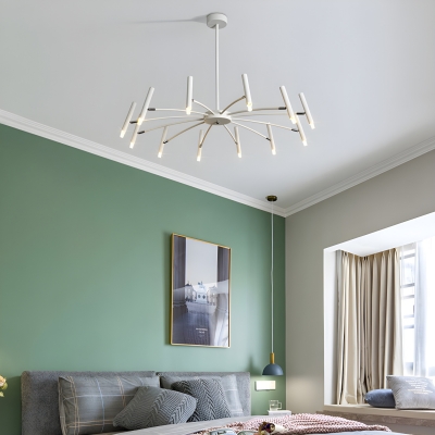 Modern Bi-pin Chandelier with Ambie Dr cntsu Cr and Dynamic Adjustable Height in Contemporary Style