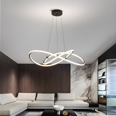 Modern LED Chandelier - Adjustable Hanging Length, Metal Structure, Opulent Acrylic Shades