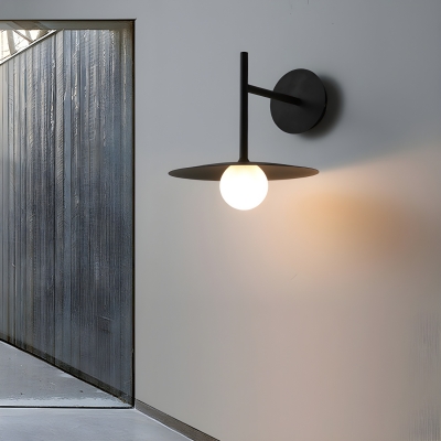 Stylish Industrial Chrome 1-Light Wall Sconce with Glass Shade
