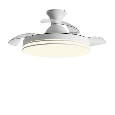 Modern Flushed Mount Ceiling Fan with Remote Control and Adjustable White Dimming Light Temperature
