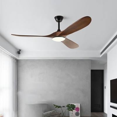 Modern Metal Blade Ceiling Fan with Remote Control and Integrated Dimmable LED Light