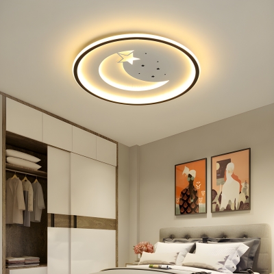 Modern Metal Flush Mount LED Bulb Close To Ceiling Light with Ambient Shade for Residential Use