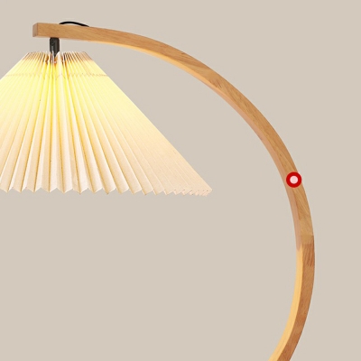 Minimalist Wood Buffet Floor Lamp with Fabric Shade for Home Use
