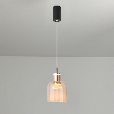 Modern Metal Pendant Light with Clear Glass Shade in One Light Design for Residential Use