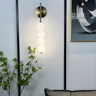 Modern Style LED Metal Wall Lamp with Glass Shade for Bedroom