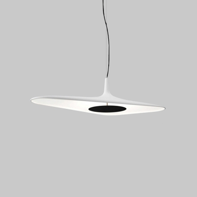 Modern Warm Light LED Pendant 1-Light White Shade Included Adjustable Cord-Mounted Metal Fixture