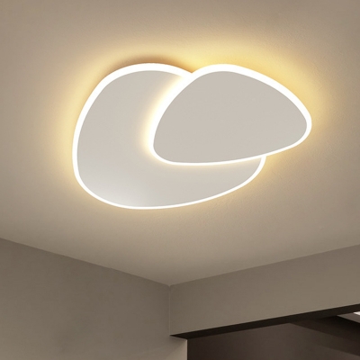 White Metal Modern LED Flush Mount Ceiling Light with Shade (1 Light)