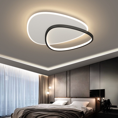 Modern LED Flush Mount Ceiling Light with 2 White Acrylic Shades