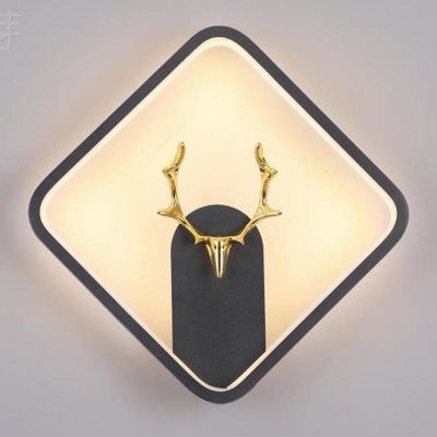 Modern Metal Wall Sconce, Single Warm LED Light with Ambient Plastic Shade