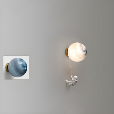 Sleek Modern 1-Light Metal Wall Lamp with Resin Ambient Shade