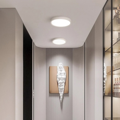 Modern Acrylic Shade LED Bulb Flush Mount Ceiling Light in White for Living Room