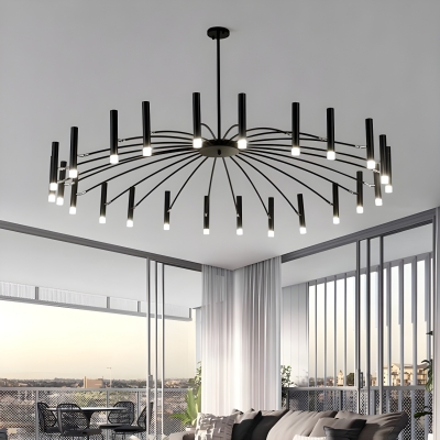 Modern Bi-pin Chandelier with Ambie Dr cntsu Cr and Dynamic Adjustable Height in Contemporary Style
