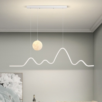 Modern Island Light with Adjustable Hanging Length for Living Room