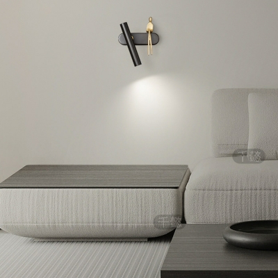 Modern LED Wall Lamp with Copper Shade, Adjustable Three Gear Color Temperature