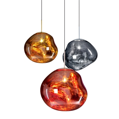 Elegant Metal Pendant Light with Adjustable Hanging Length and Glass Shade