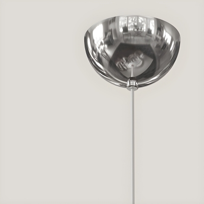Modern Simple Pendant Light with White Glass Shade and Adjustable Hanging Length