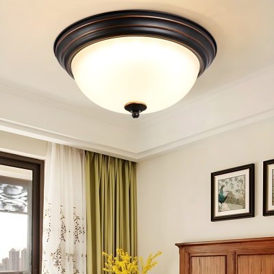 Sleek Metal LED Flush Mount Ceiling Light with Ambience-Inducing Glass Shade