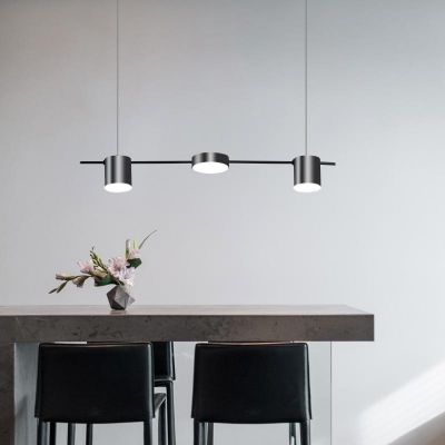 Modern 1-Tier Island Light with Acrylic Shade and Adjustable Hanging Length