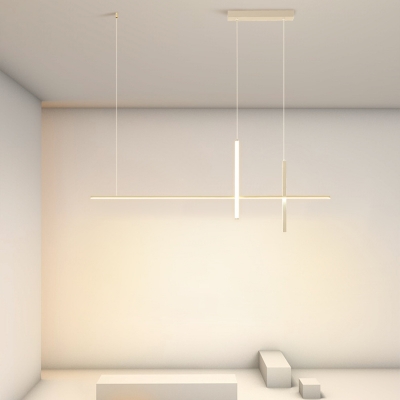 Modern Acrylic Island Light with Adjustable Hanging Length and LED Bulbs