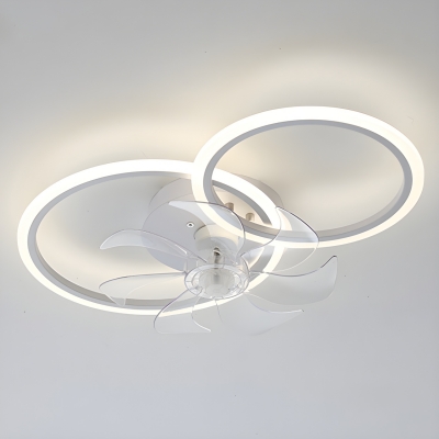 Remote Control Stepless Dimming Ceiling Fan with ABS Plastic Blades and Metal Flushmount Design