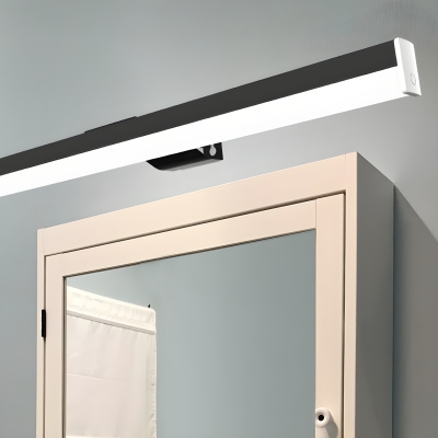 Sleek Black LED Vanity Light with Rechargeable Power Source and Adjustable Color Temperature