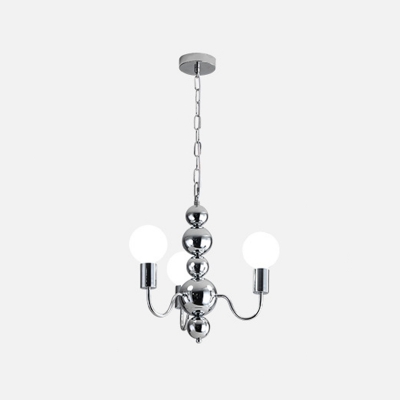 Ambient Modern Chandelier with LED Lights and Adjustable Hanging Length in Metal and Glass
