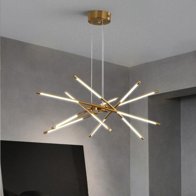 Contemporary Metal LED Chandelier with Adjustable Hanging Length for Modern Homes