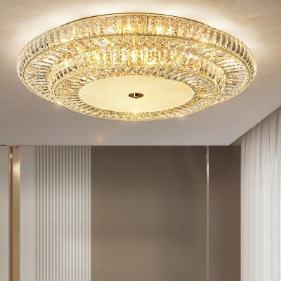 Crystal Flush Mount Ceiling Light with Clear Shade for Living Room
