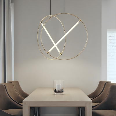 Modern LED Bulb Pendant Light with Metal Shade and Iron Material for Residential Use