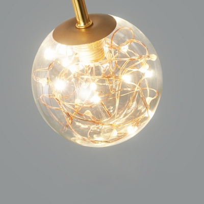 Modern Metal Pendant Light with LED Bulb in Glass Shade for Residential Use