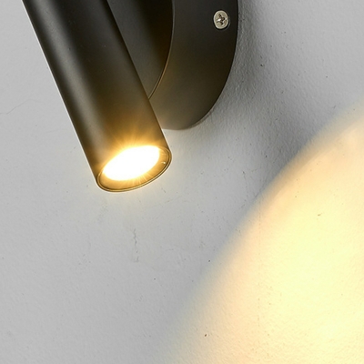 Sleek Cylinder Modern Metal LED Wall Light in Hardwired Design