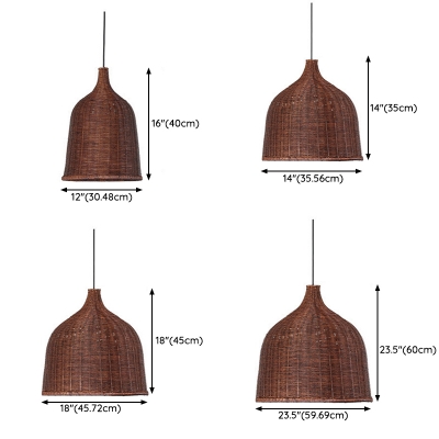 Stylish Rattan Pendant Light with Adjustable Cord Mounting for Indoor Use