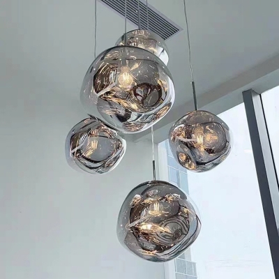 Modern Style Glass Pendant Light with Adjustable Hanging Length