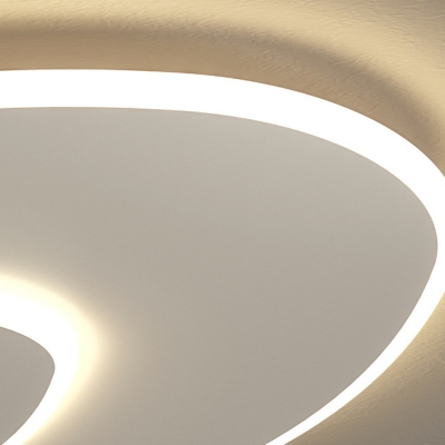 White Metal Modern LED Flush Mount Ceiling Light with Shade (1 Light)