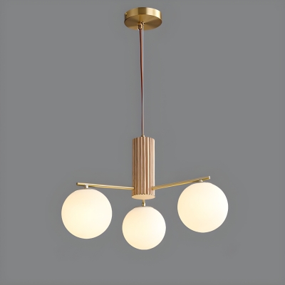 Elegant Metal Chandelier with Glass Shades and Adjustable Length - Perfect for Modern Homes
