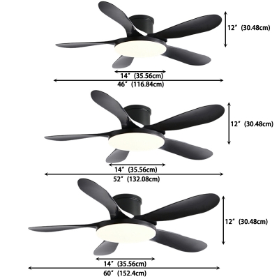 Modern Flushmount Ceiling Fan with Remote Control and Dimmable LED Lighting