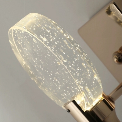 Modern LED Wall Lamp with Crystal Shade - Elegant Metal Sconce for Contemporary Home Decor