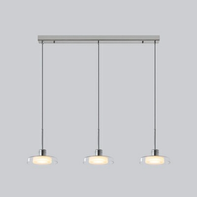 Modern Metal Pendant Light with Adjustable Hanging Length and Glass Shade for Living Room